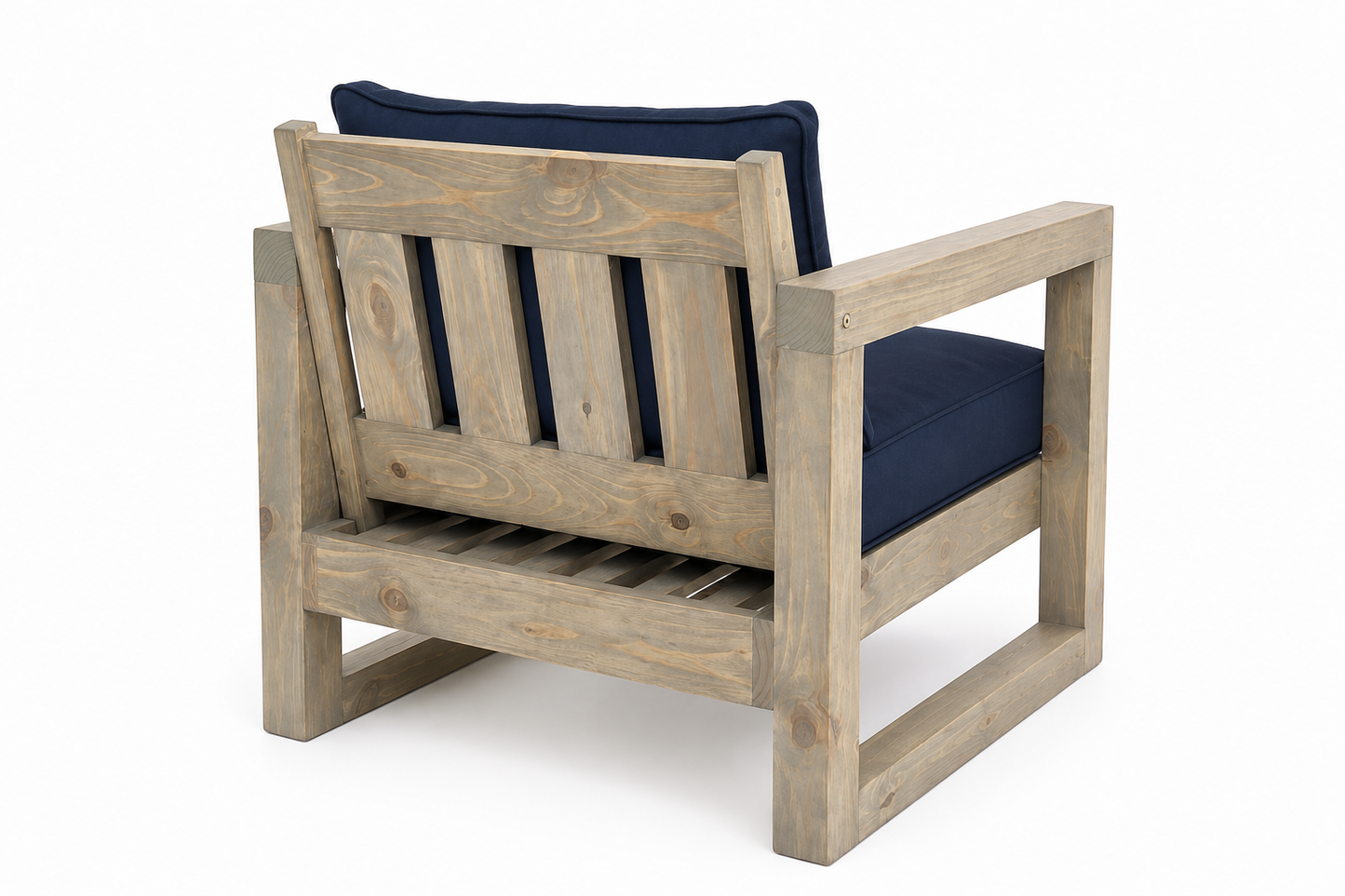 1 Seater Pine Outdoor Sofa With Cushions (Whiskey Stain)