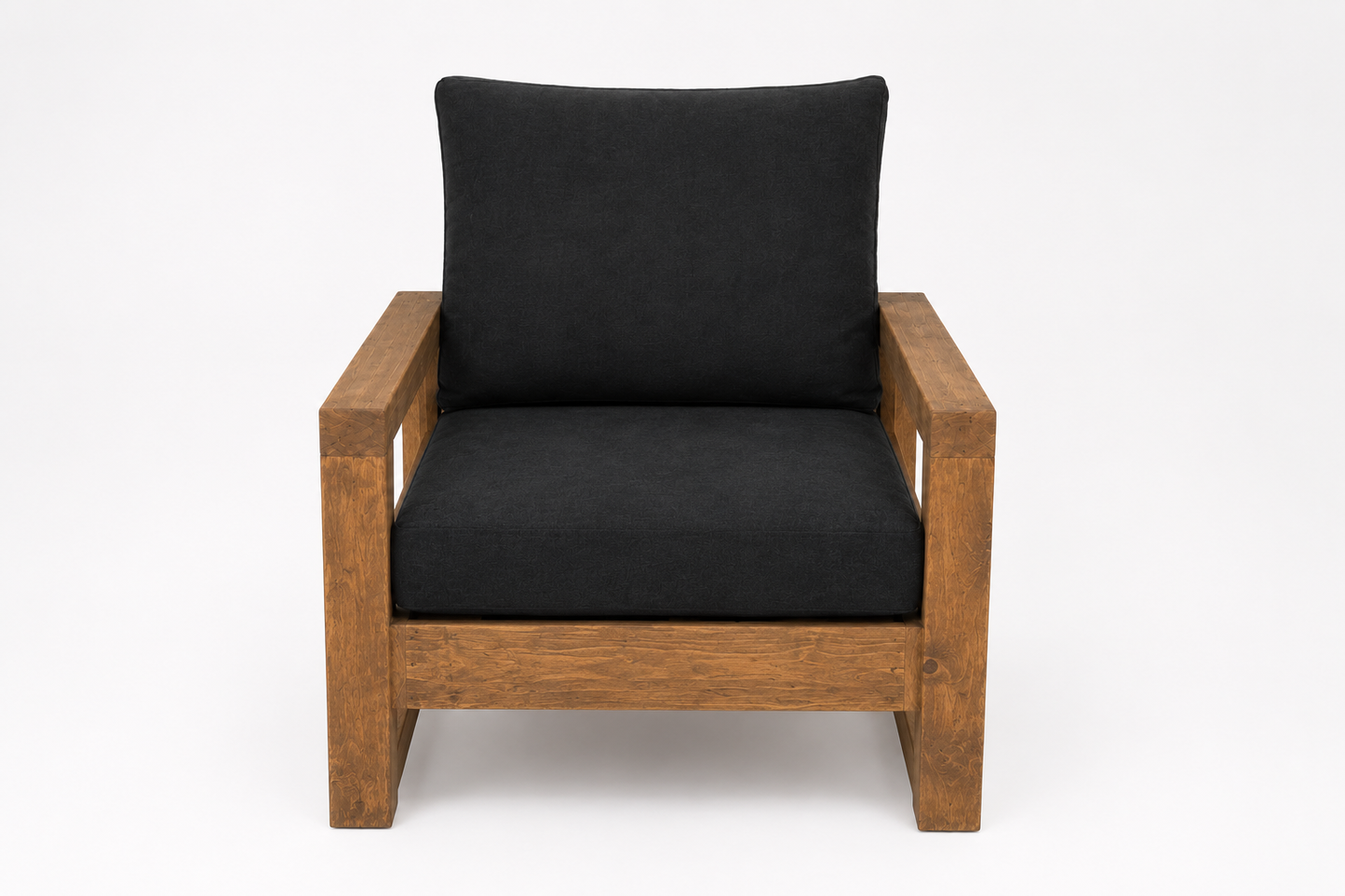 1 Seater Pine Outdoor Sofa With Cushions (Light Teak Stain)