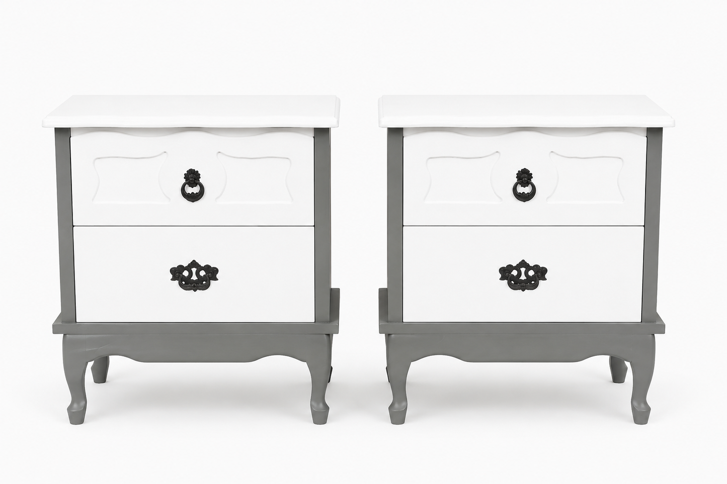 French Styled Bedside Tables Set (2 Pack)