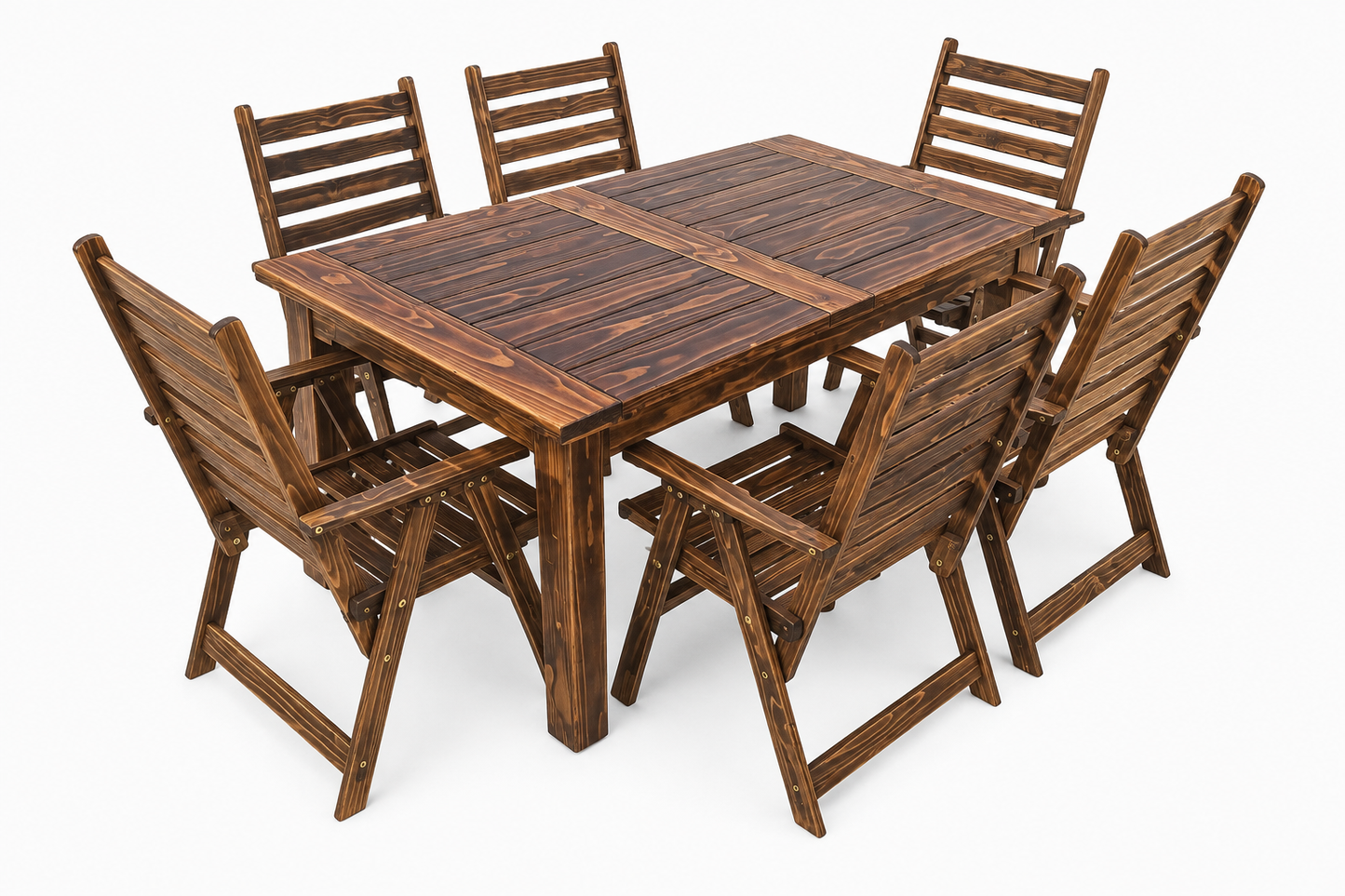 6 Seater Pine Paio Set (Dark Oak Stain)