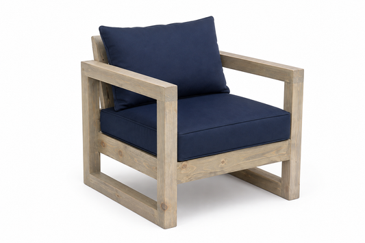 1 Seater Pine Outdoor Sofa With Cushions (Whiskey Stain)