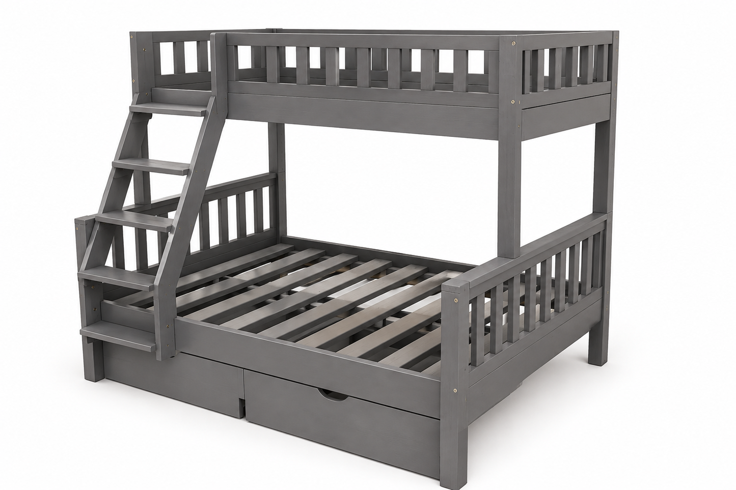 Single & Double Pine Bunkbed With Storage Drawers (Charcoal)