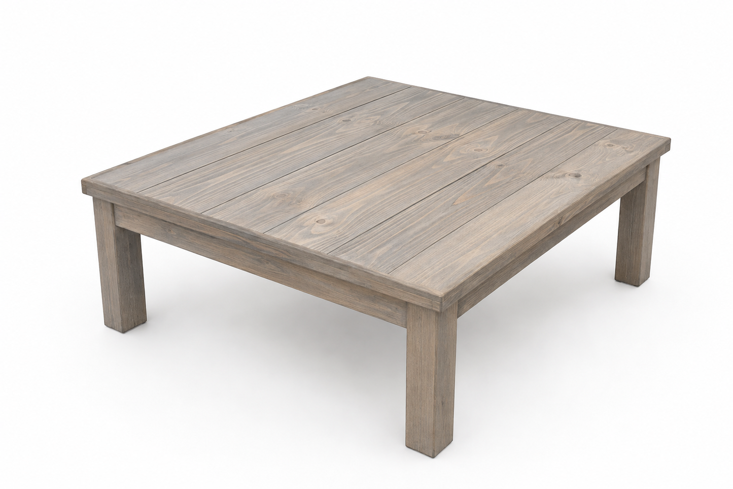 Square Pine Slatted Coffee Table (Whiskey Stain)