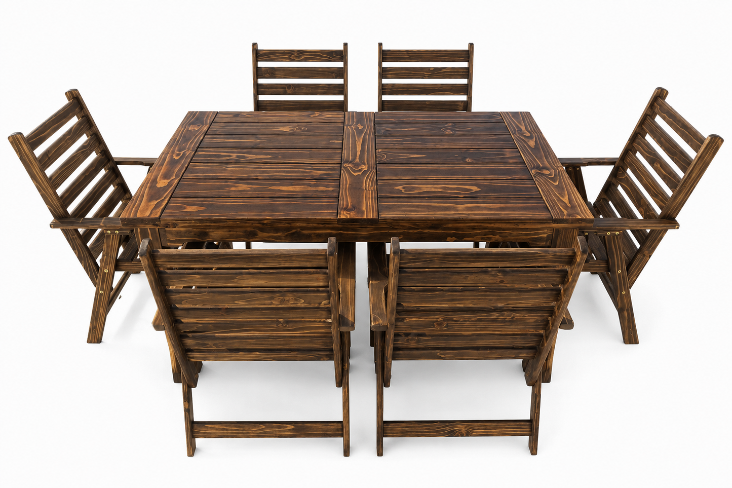 6 Seater Pine Paio Set (Dark Oak Stain)