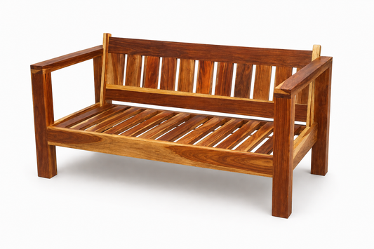 2 Seater Kiaat Outdoor Lounge Bench