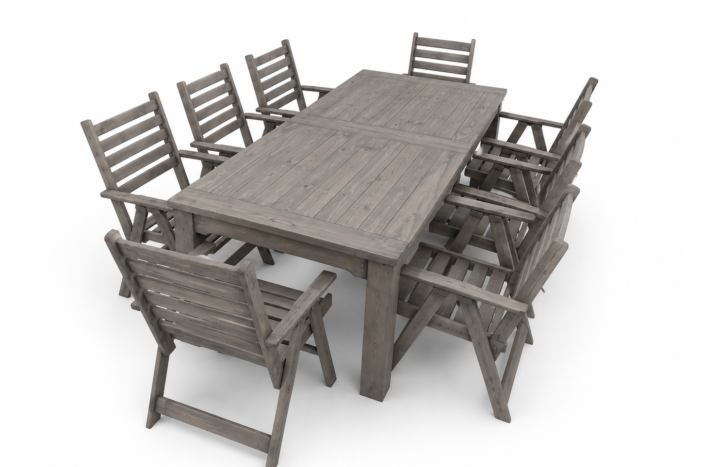 8 Seater Pine Patio Set (Whiskey Stain)